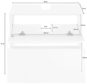 Mobile lavabo bianco , 60 x 55 cm Wisla - Støraa