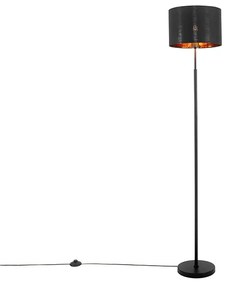 Lampada da terra Smart nera con interno oro e lampadina WiFi A60 inclusa - VT