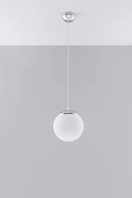 Sollux SL.0263 - Lampadario a cavo UGO 1xE27/15W/230V Ø 20 cm bianco/cromo lucido