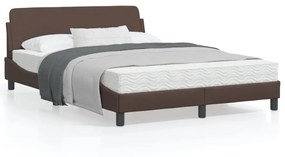 Giroletto Con Testiera Marrone 140x200 Cm İn Similpelle /