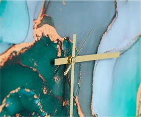 Orologio rotondo D65 cm in vetro temperato effetto marmo Verde - MAXMA