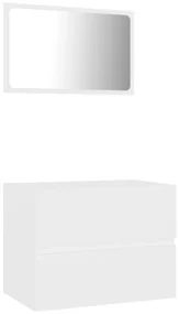 Set mobili da bagno 2 pz bianco in truciolato