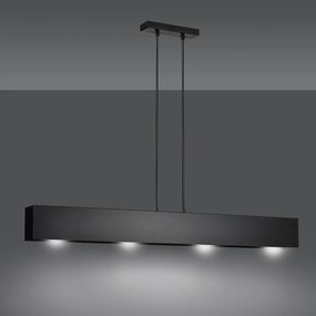 Lampadario Moderno 4 Luci Gentor In Acciaio Nero