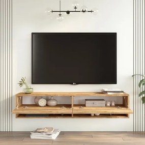 Mobile Tv Sospeso 140x32x30 Effetto Legno Rovere Evolution