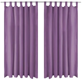 2 Pz Tende İn Micro Raso Con Passanti 140x245 Cm Lilla /