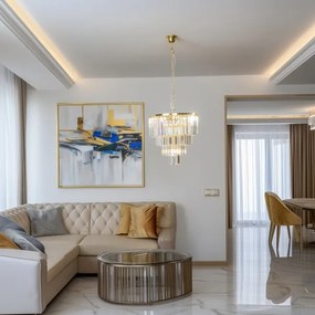 Brilagi - LED Lampadario di cristallo a sospensione con catena MOZART 5xE14/40W/230V oro