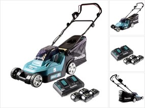 Tosaerba a batteria Makita dlm 432 PG4 36 v (2x 18 v) 43 cm senza spazzole + 4x batterie 6,0 Ah + doppio caricatore