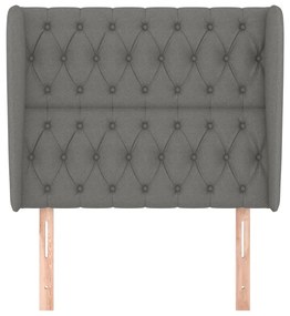 Testiera ad orecchio grigioscuro 103 x 23 x 118/128cm intessuto