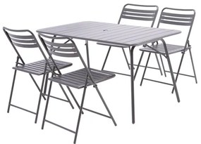 Set tavolo e sedie Cafe origami in acciaio antracite per 2 persone