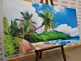 Stampa su tela – Spiaggia stupenda sull'isola delle Seychelles