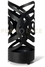 Porta ombrelli ricercato optical nero in ferro diametro23cmx54cmh