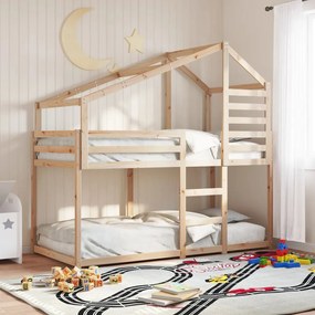 Letto A Castello Senza Materasso 90x200cm Massello Pino /