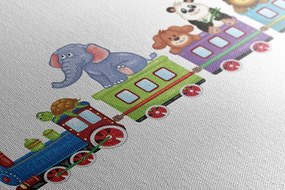 Stampa su tela – Trenino con animali