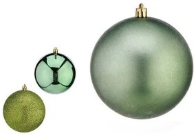 Palle di Natale Ø 10 cm 6 Unità Verde Plastica