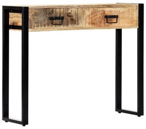 Tavolo Consolle 90x30x75 Cm İn Legno Massello Di Mango /