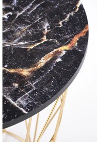 Tavolino HARISSA 41x42 cm oro/nero marmor decor