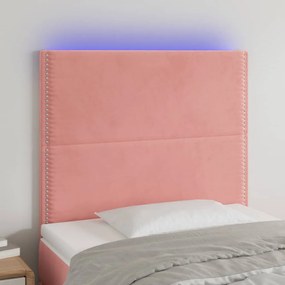 Testiera A Led Rosa 100x5x118/128 Cm İn Velluto /