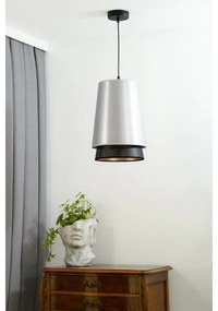 Duolla - Lampadario a sospensione con filo BELL SHINY 1xE27/15W/230V diametro 25 cm argento/nero