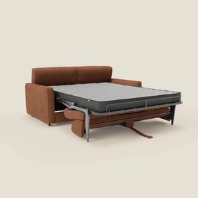 Nivon Divano letto moderno materasso H16 cm con poggiatesta in tessuto impermeabile T25 arancione bruciato