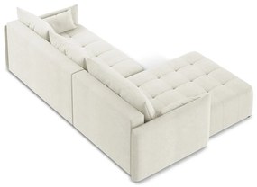 Divano angolare beige allungabile/con contenitore (con penisola a sinistra/con chaise lounge) Moku – Makamii