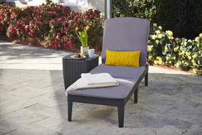 Lettino Prendisole da Giardino 187,5x58x29 cm con Cuscino in Resina Keter Jaipur Antracite...