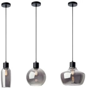 Redo 01-4045 - Lampadario a sospensione con filo ATLANTIS 1xE27/42W/230V diametro 20 cm nero