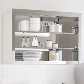 Mobile Cucina Da Parete Con Ripiani İn Acciaio Inossidabile /