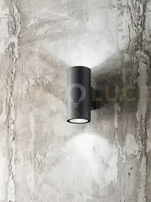 Applique alluminio colore antracite opaco quarondo 2 luci attacco g...