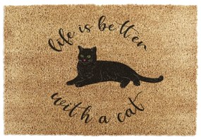 Zerbino in fibre di cocco 40x60 cm Life Is Better With a Cat – Artsy Doormats