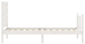 Giroletto con Testiera Bianco Small Single Legno Massello