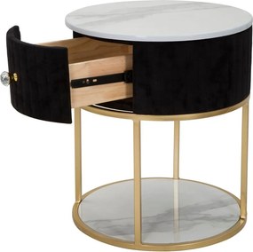 Comodino in nero e oro Montpellier - Mauro Ferretti