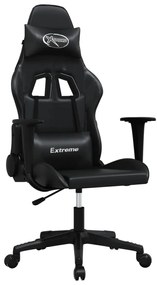 Sedia da gaming massaggiante nera in similpelle