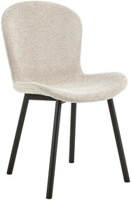 FIORA Beige (tessuto Apia 453) / telaio nero - MODERNA SEDIA IMBOTTITA CINIGLIA PER SALONE/SALA DA PRANZO