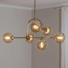 Lampada a sospensione in vetro Portemo Lucea, dimmerabile, Ottone / Oro, Soggiorno / Sala da pranzo, Metallo, Lampada a sospensione
