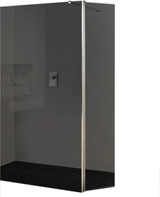 Deflettore walk-in Wens L 40 X H 200 cm, vetro fumè 6 mm, profilo cromo