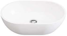 Lavabo bagno ovale 58 cm in Solid Surface Bianco - SENGLI