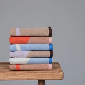 Asciugamani arancio/marrone chiaro in set da 2 in cotone biologico 50x90 cm Nova Arte - Mette Ditmer Denmark