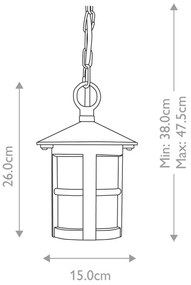 Elstead BL21B-BLACK - Lampadario da esterno HEREFORD 1xE27/100W/230V IP43