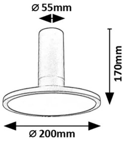 Rabalux 71323 - Plafoniera LED OVIDIA LED/20W/230V 3000K nera