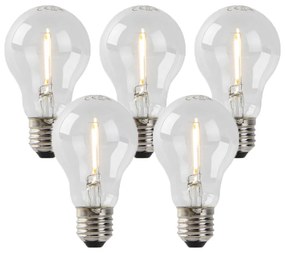 Set da 5 Lampadine LED E27 A60 1W 80 lm 2200K