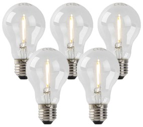Set di 5 lampadine LED E27 A60 1W 80lm 2200K