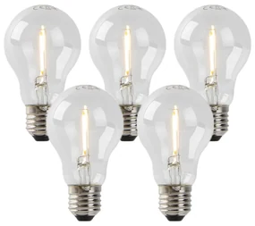 Set di 5 lampadine LED E27 A60 1W 80lm 2200K