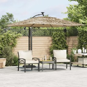 Ombrellone Giardino Con Palo İn Acciaio Marrone 269x269x235 Cm /