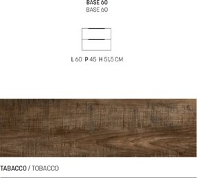 Mobile da bagno BALI 60 cm sospeso in nobilitato Tabacco