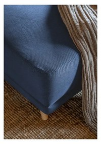 Divano letto angolare in velluto a coste blu scuro (variabile) Lazy Lukka - Miuform