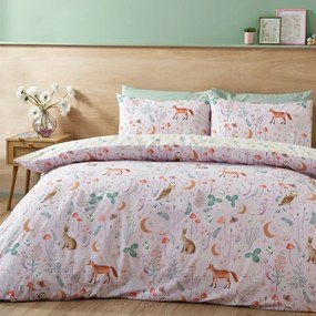 Set copripiumino e federa lavanda per letto matrimoniale 200x200 cm Enchanted Twilight Animals – Catherine Lansfield