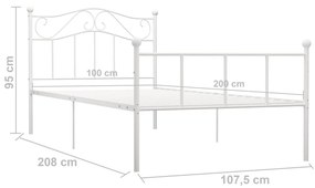 Giroletto Bianco in Metallo 100x200 cm