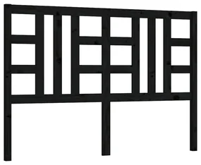 Testiera per letto nera 126x4x100 cm in legno massello di pino
