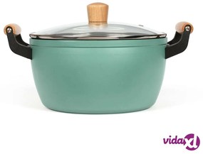 Livoo Stufaiola con Manici in Legno 24 cm 5 L Verde