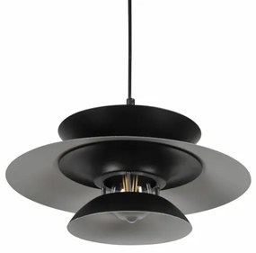 Lampadario a sospensione con filo BERIT 1xE27/20W/230V nero